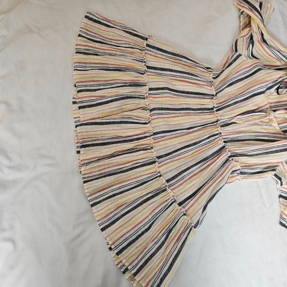 Spiaggia Dolce White Striped Fit & Flare Dress Size L - Picture 11 of 14